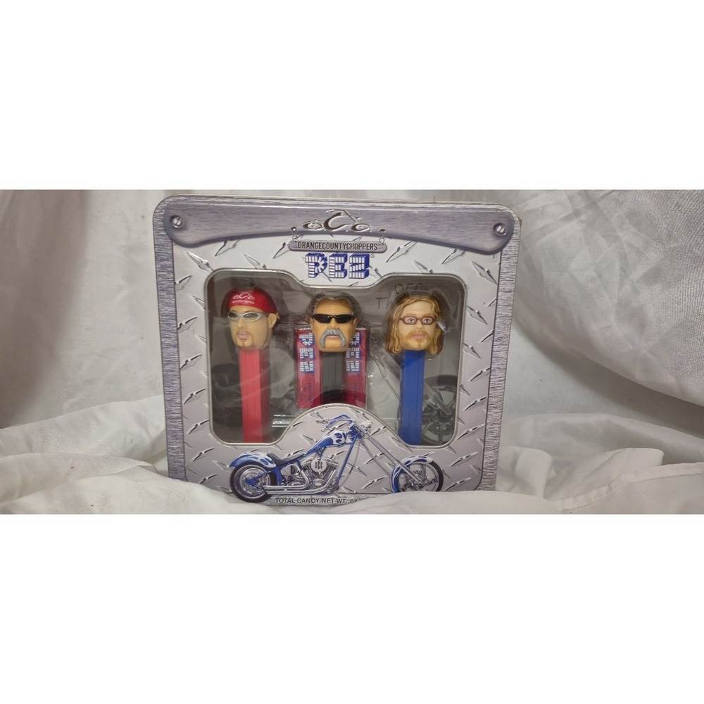 2006 PEZ Orange County Choppers  Tin‎ Set | Paul Sr Jr Mikey | SEALED